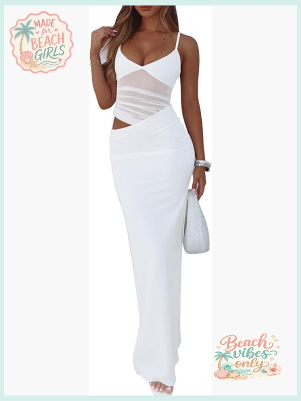 Women's Bodycon Spaghetti Strap Maxi Dress Deep V Backless - Picture 1 of 7